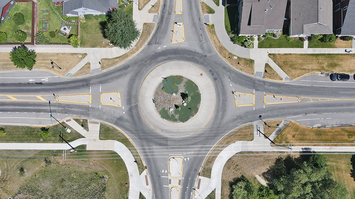 Baxter Ln Ferguson Ave Bozeman Mt Roundabout Aerial