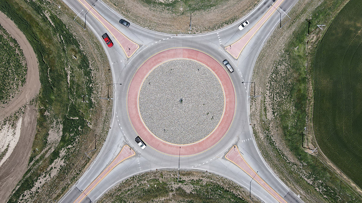 Baxter Ln Love Ln Bozeman Mt Roundabout Aerial